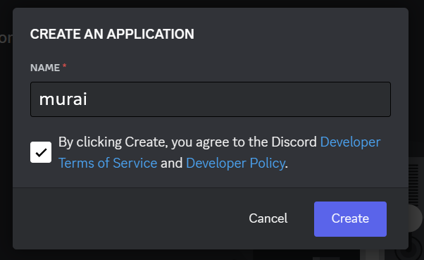 Create a New Discord App