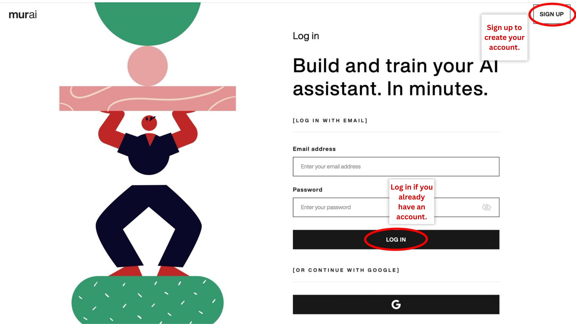 Sign up or if you already have an account click the login button! Log in or sign up